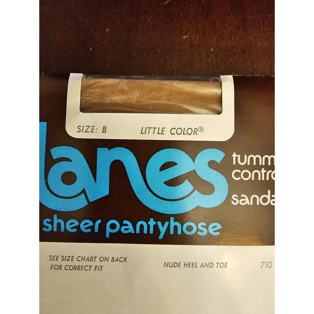 Vtg Hanes Pantyhose Ultra Sheer Tummy Control Sandalfoot Little Color Beige Sz B